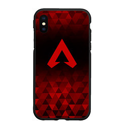 Чехол iPhone XS Max матовый Apex Legends red poly, цвет: 3D-черный