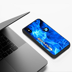 Чехол iPhone XS Max матовый BMW flower flame, цвет: 3D-черный — фото 2