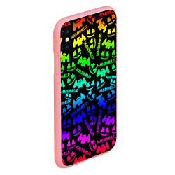 Чехол iPhone XS Max матовый Marshmello neon steel pattern, цвет: 3D-баблгам — фото 2