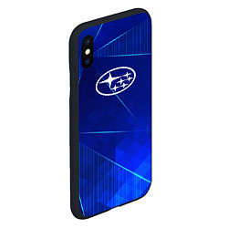 Чехол iPhone XS Max матовый Subaru blue poly, цвет: 3D-черный — фото 2