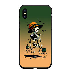 Чехол iPhone XS Max матовый Funny skeleton - ai art fantasy, цвет: 3D-черный