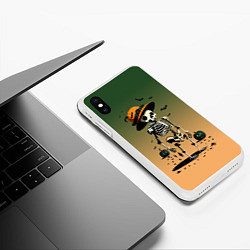 Чехол iPhone XS Max матовый Funny skeleton - ai art fantasy, цвет: 3D-белый — фото 2