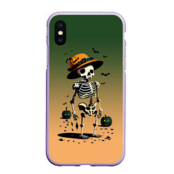 Чехол iPhone XS Max матовый Funny skeleton - ai art fantasy, цвет: 3D-светло-сиреневый