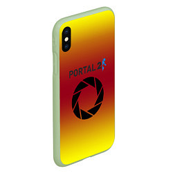 Чехол iPhone XS Max матовый Portal 2 gradient, цвет: 3D-салатовый — фото 2