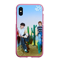 Чехол iPhone XS Max матовый ATE Stray Kids Bang Chan I N Lee Know Changbin, цвет: 3D-малиновый