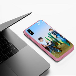 Чехол iPhone XS Max матовый ATE Stray Kids Bang Chan I N Lee Know Changbin, цвет: 3D-малиновый — фото 2