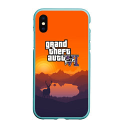 Чехол iPhone XS Max матовый GTA6 nature, цвет: 3D-мятный