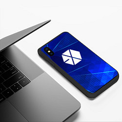 Чехол iPhone XS Max матовый Exo blue poly, цвет: 3D-черный — фото 2