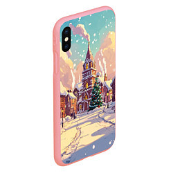 Чехол iPhone XS Max матовый Пустой новогодний городок, цвет: 3D-баблгам — фото 2