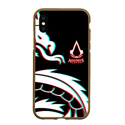 Чехол iPhone XS Max матовый Assassins Creed Shadows game, цвет: 3D-коричневый