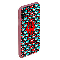 Чехол iPhone XS Max матовый The Elder Scrolls glitch pattern, цвет: 3D-малиновый — фото 2