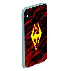 Чехол iPhone XS Max матовый The Elder Scrolls огненные краски, цвет: 3D-мятный — фото 2