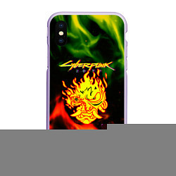 Чехол iPhone XS Max матовый Cyberpunk 2077 fere steel, цвет: 3D-светло-сиреневый