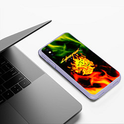 Чехол iPhone XS Max матовый Cyberpunk 2077 fere steel, цвет: 3D-светло-сиреневый — фото 2