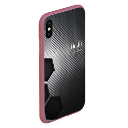 Чехол iPhone XS Max матовый Honda metal auto, цвет: 3D-малиновый — фото 2