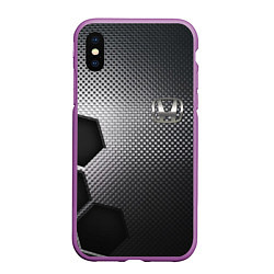 Чехол iPhone XS Max матовый Honda metal auto, цвет: 3D-фиолетовый