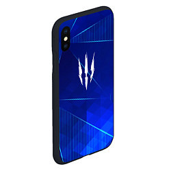 Чехол iPhone XS Max матовый The Witcher blue poly, цвет: 3D-черный — фото 2