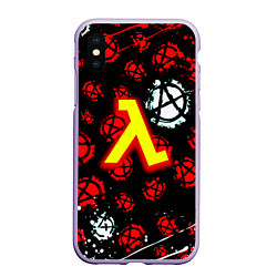 Чехол iPhone XS Max матовый Half life anarhy, цвет: 3D-светло-сиреневый