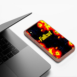 Чехол iPhone XS Max матовый Fallout огненные краски стиль, цвет: 3D-коричневый — фото 2