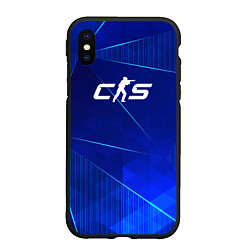 Чехол iPhone XS Max матовый Counter-Strike 2 blue poly, цвет: 3D-черный