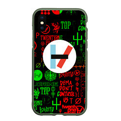 Чехол iPhone XS Max матовый Twenty one pilots music steel, цвет: 3D-темно-зеленый