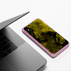 Чехол iPhone XS Max матовый Жёлтый дым в огне, цвет: 3D-розовый — фото 2