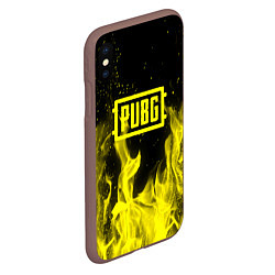 Чехол iPhone XS Max матовый PUBG fire yellow, цвет: 3D-коричневый — фото 2