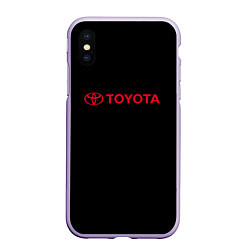 Чехол iPhone XS Max матовый Toyota red logo auto, цвет: 3D-светло-сиреневый