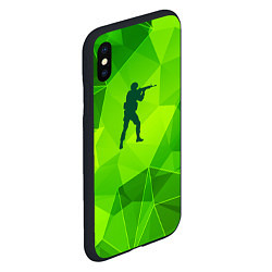 Чехол iPhone XS Max матовый Counter Strike green poly, цвет: 3D-черный — фото 2