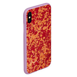 Чехол iPhone XS Max матовый Абстрактная текстура - красно-оранжевая рябь, цвет: 3D-сиреневый — фото 2