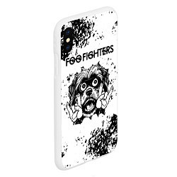 Чехол iPhone XS Max матовый Foo Fighters - рок пес, цвет: 3D-белый — фото 2