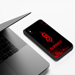 Чехол iPhone XS Max матовый Slipknot - red gradient, цвет: 3D-черный — фото 2