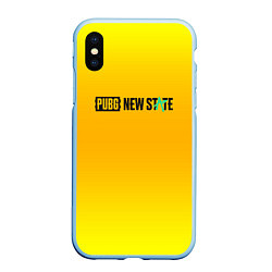 Чехол iPhone XS Max матовый PUBG gradient steel, цвет: 3D-голубой