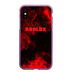 Чехол iPhone XS Max матовый Roblox space, цвет: 3D-фиолетовый