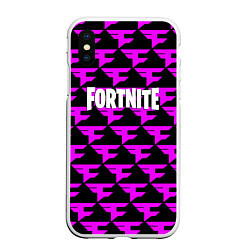 Чехол iPhone XS Max матовый Fortnite faze clan, цвет: 3D-белый