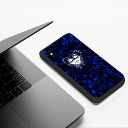 Чехол iPhone XS Max матовый Poppy Playtime blue energy, цвет: 3D-черный — фото 2