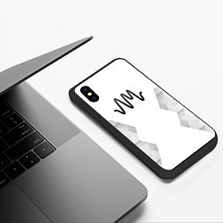 Чехол iPhone XS Max матовый Arctic Monkeys white poly, цвет: 3D-черный — фото 2