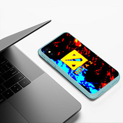 Чехол iPhone XS Max матовый Dota 2 огненный стиль, цвет: 3D-мятный — фото 2