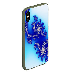 Чехол iPhone XS Max матовый Психоделика холодный узоры, цвет: 3D-темно-зеленый — фото 2