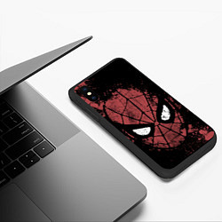 Чехол iPhone XS Max матовый Spider-man splashes, цвет: 3D-черный — фото 2