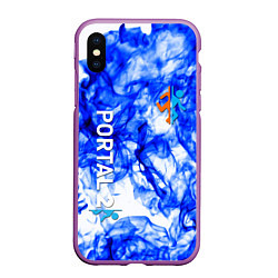 Чехол iPhone XS Max матовый Portal 2 flame blue, цвет: 3D-фиолетовый