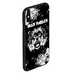 Чехол iPhone XS Max матовый Iron Maiden рок пес, цвет: 3D-черный — фото 2