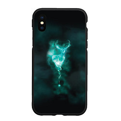 Чехол iPhone XS Max матовый  Patronus deer, цвет: 3D-черный