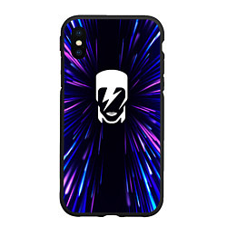 Чехол iPhone XS Max матовый David Bowie neon energy, цвет: 3D-черный