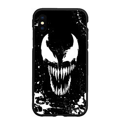 Чехол iPhone XS Max матовый Venom logo, цвет: 3D-черный