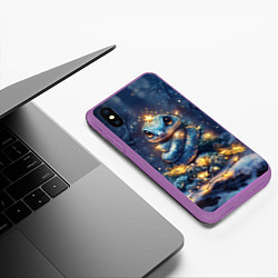 Чехол iPhone XS Max матовый Змея елочка, цвет: 3D-фиолетовый — фото 2