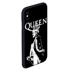 Чехол iPhone XS Max матовый Queen Freddie Mercury король, цвет: 3D-черный — фото 2