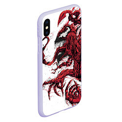 Чехол iPhone XS Max матовый Carnage - Symbiot, цвет: 3D-светло-сиреневый — фото 2