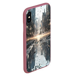 Чехол iPhone XS Max матовый Сюрреализм абстракция, цвет: 3D-малиновый — фото 2