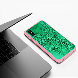 Чехол iPhone XS Max матовый Зелёный симбионт абстракция, цвет: 3D-баблгам — фото 2